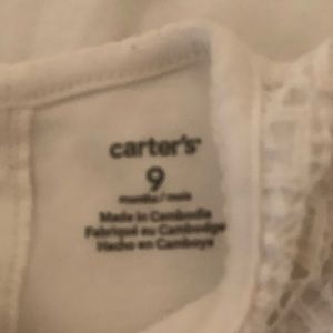 Girls Carters White onesie & Red leggings 9mths